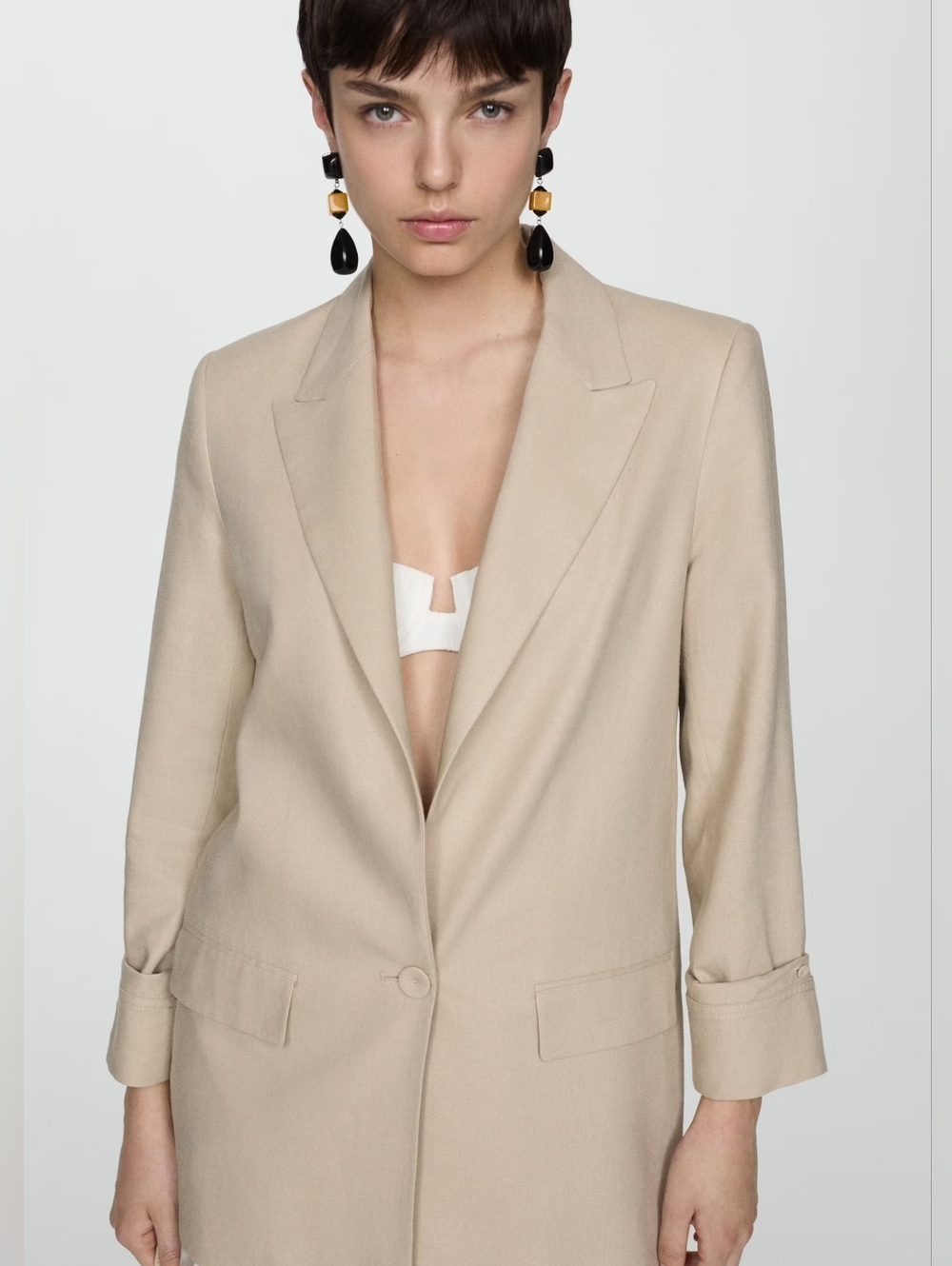 Linen jacket with buttoned cuffs - Picture 9 of 10